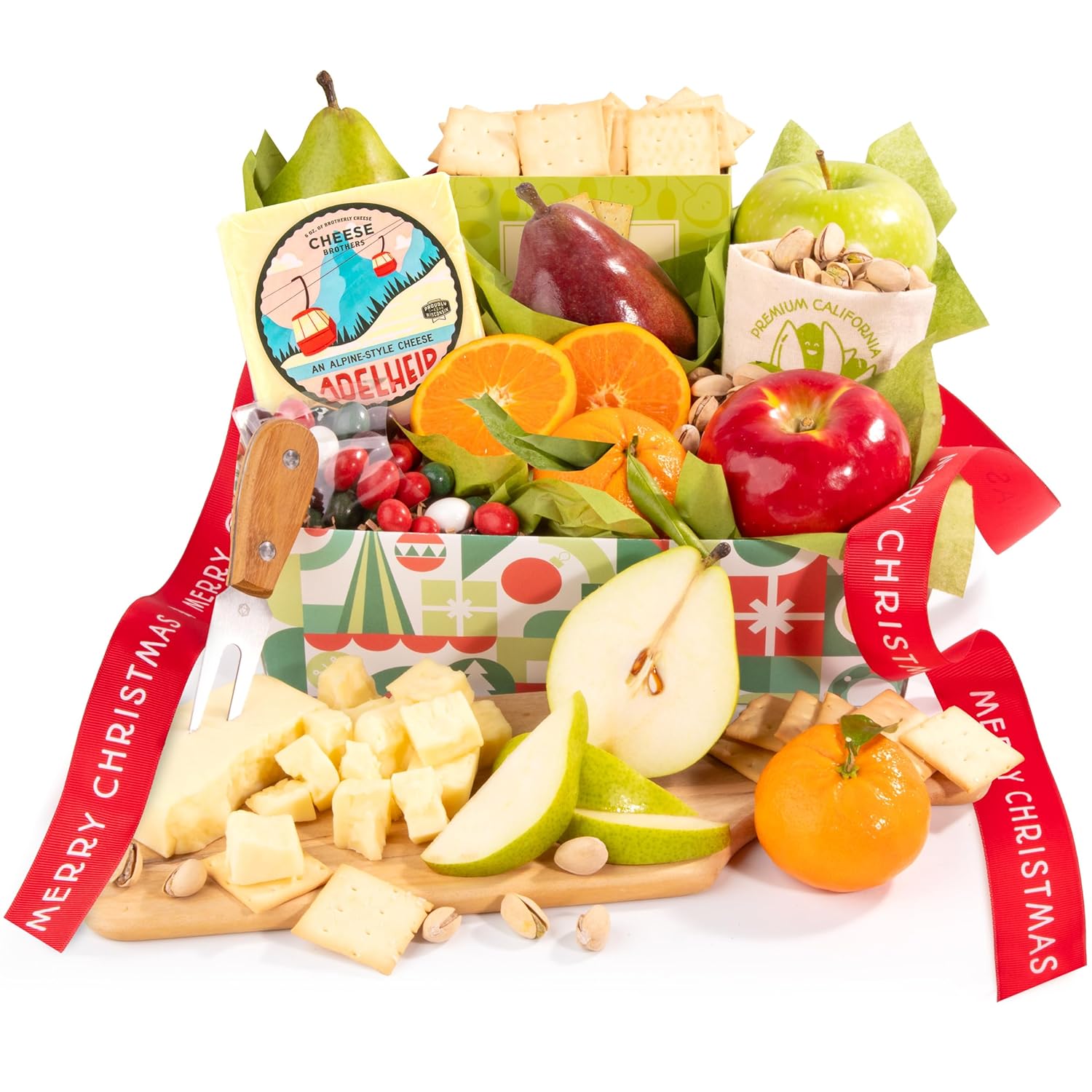 Christmas Fruit & Cheese Holiday Gift Basket