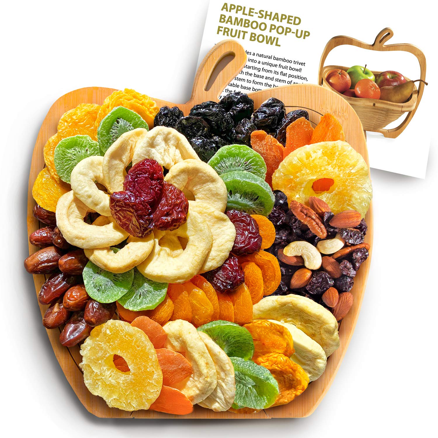 Apple Fruit Basket Gift Tray - Dried Fruit & Trail Mix